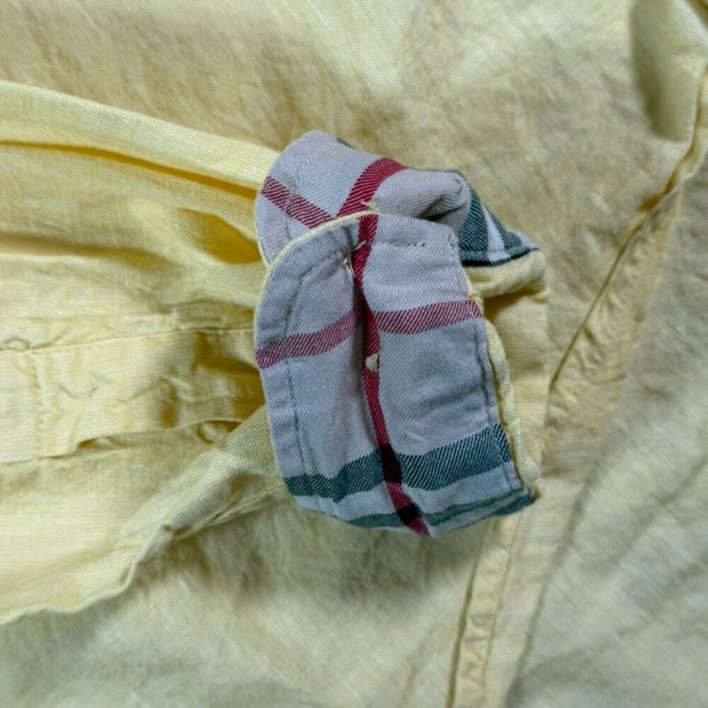 Burberry Brit Mens Long Sleeve Button Shirt Yellow Nova Check Flip Cuff Sz 2XL - Picture 6 of 13